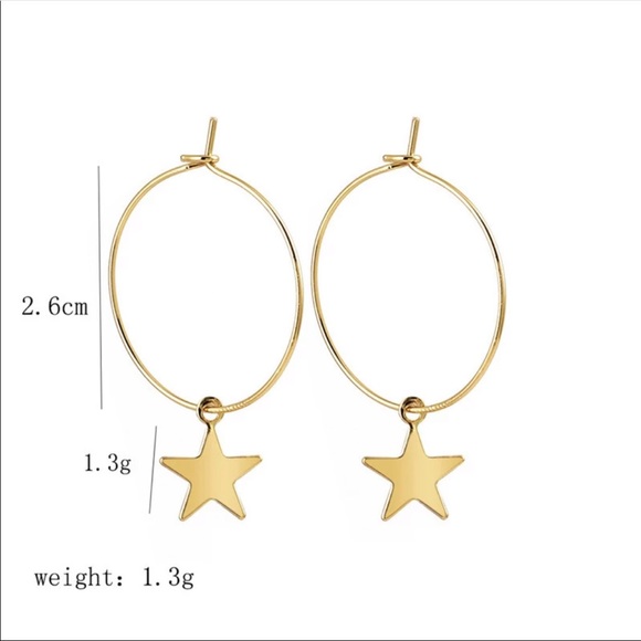 • Nora • Dainty Star Hoops - Picture 2 of 3